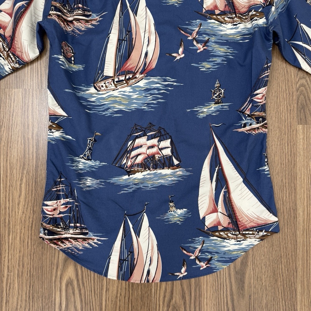 Polo Ralph Lauren Shirt Mens S Blue Sailing All Over Print‎ Button Down Oxford - Picture 9 of 16